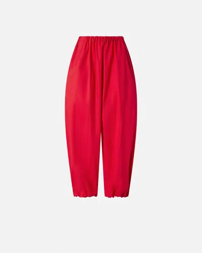 Pinko Lightweight Balloon Pants With Drawstring In Rosso Salsa