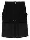 Pinko Lightweight Black Skirt With Functional Pockets In Black