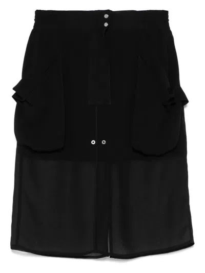 PINKO PINKO LIGHTWEIGHT BLACK SKIRT WITH FUNCTIONAL POCKETS