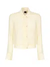 Pinko Lightweight Bomber Line Blouse In Georgette In Yellow