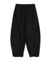 Pinko Relaxed Fit Cotton Trousers With Elastic Waistband In Black