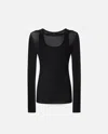 Pinko Light Gauze Long-sleeved Sweater In Limo Black