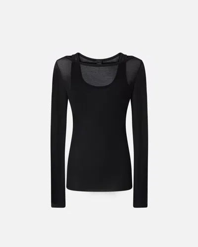 PINKO LIGHTWEIGHT LONG-SLEEVED SWEATER IN GAUZE JERSEY