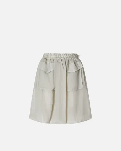 Pinko Lightweight Organza-effect Skirt With Pockets In Pearl Grey