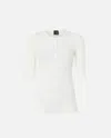 Pinko Lightweight Ribbed Seraph Sweater With Rips In Snow White