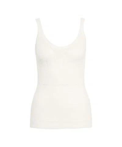 Pinko Lightweight Rips Ribbed Tank Top In White