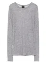 Pinko Lightweight Semi-sheer Gray Sweater In Gray