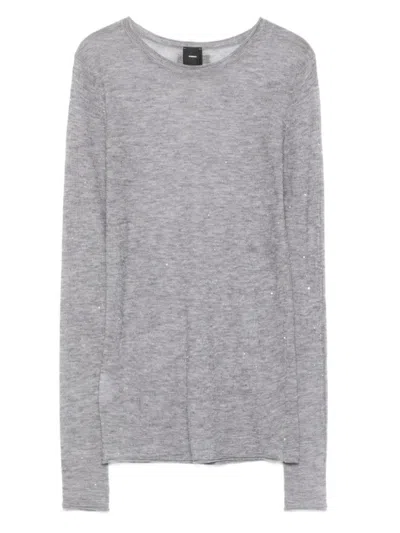 PINKO LIGHTWEIGHT SEMI-SHEER GRAY SWEATER