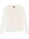 Pinko Lightweight Semi-sheer Sweater With V-back Detail In Neutrals