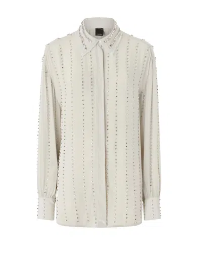 Camicia Leggera Con Righe Gioiello In Neutral from Pinko