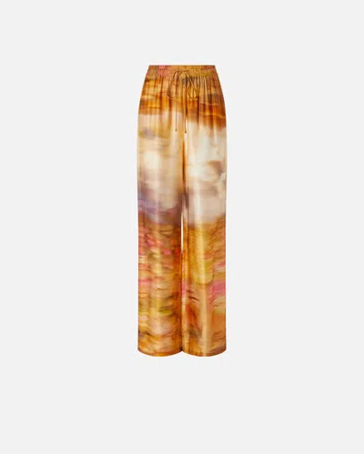 PINKO LIGHTWEIGHT WIDE-LEG PRINTED TROUSERS