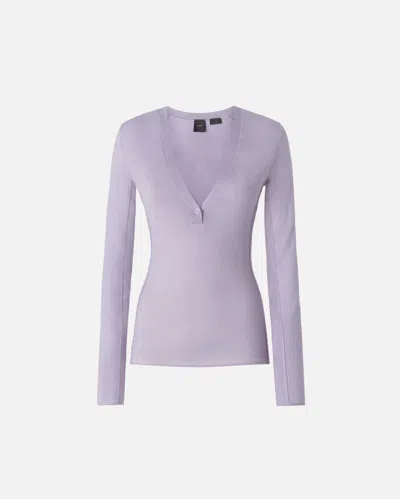 Pinko Lightweight Wool And Silk V-neck Sweater In Petalo D'orch.