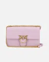 PINKO PINKO LILAC LOVE ONE CLASSIC LEATHER SHOULDER BAG