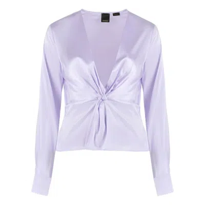 Pinko Lilac Silk Elegance Blouse In Purple