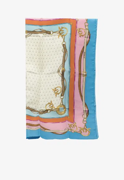 Pinko Limbo Printed Silk Blend Scarf In Multi