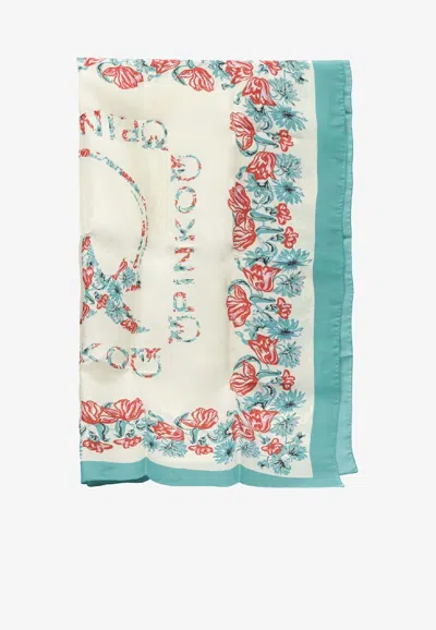 Pinko Limbo Printed Silk Scarf In Multi