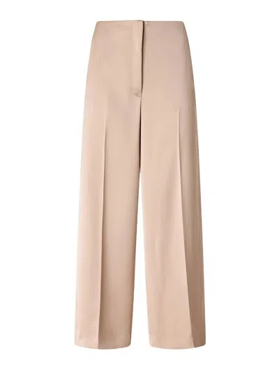 Pinko Limoncello Pink Pants With Concealed Front Closure In Tech Fabric Woman