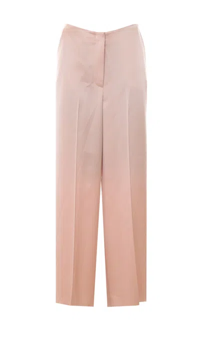 Pinko Limoncello Pink Pants With Concealed Front Closure In Tech Fabric Woman