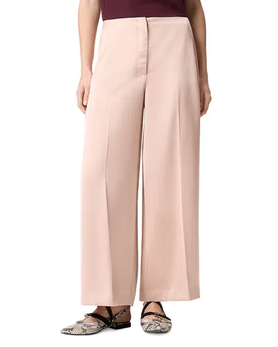 Pinko Limoncello Pink Pants With Concealed Front Closure In Tech Fabric Woman