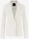 PINKO LINEN AND VISCOSE BLEND SINGLE-BREASTED JACKET