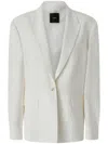 Pinko Tailored White Blazer With Adjustable Strap Detail