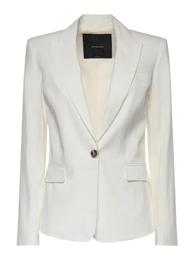 Pinko Linen Blend Jacket In White