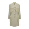 Pinko Linen Chemisier Dress In Yellow