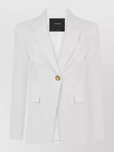 Pinko Linen Single-breasted Blazer In White