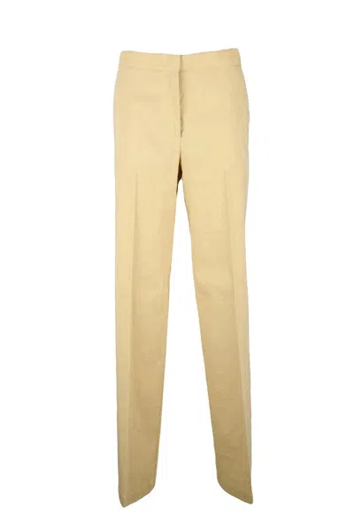 Pinko Linen Stretch Trousers - Beige In Neutral