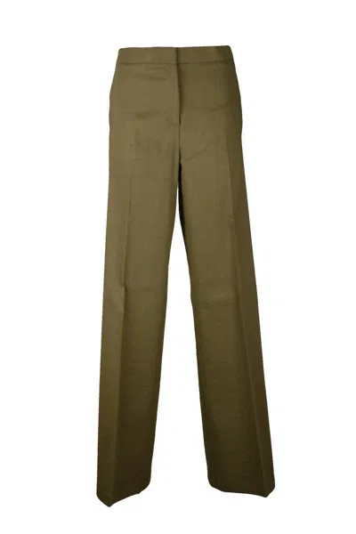 Pinko Linen Stretch Trousers - Military Green
