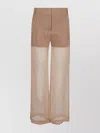 Pinko Transparency Pants In Linen And Organza