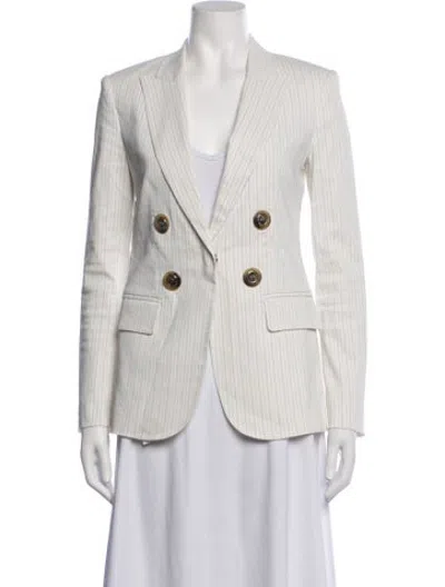 Pre-owned Pinko Linen Striped Blazer In Neutrals