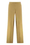 Pinko Trousers Linen High-rise Waist
