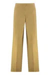 Pinko Trousers Linen High-rise Waist
