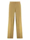 Pinko Trousers Linen High-rise Waist In Neutral