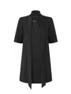 Pinko Lipogramma Short Dress With Rhinestones In Black