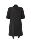 Pinko Lipogramma Short Dress With Rhinestones In Black