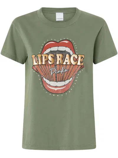 PINKO LIPS RACE MOUTH PRINT T-SHIRT