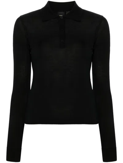 Pinko `liquoroso` Polo-neck Sweater In Black  