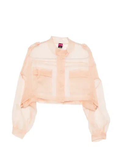 Pinko Logan Caban Pocket Buttoned Jacket In Pink