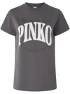Pinko Logo And Birds T-shirt In Grey