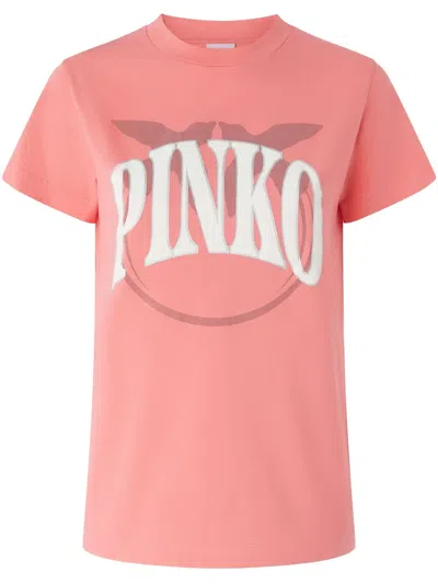 PINKO LOGO AND BIRDS T-SHIRT