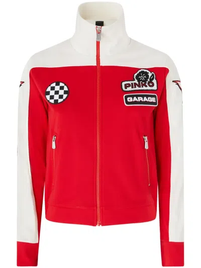 Pinko Logo-appliqué Jacket In Red