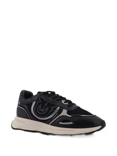 Pinko Logo-appliqué Sneakers In Black