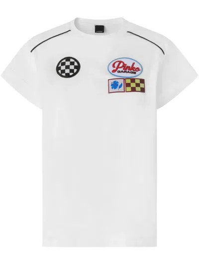 PINKO LOGO-APPLIQUÉ T-SHIRT