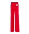 Pinko Logo-appliqué Track Shorts In Red