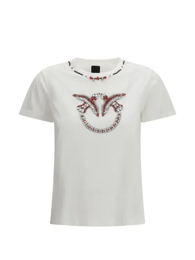 Pinko Logo Beaded T-shirt In White