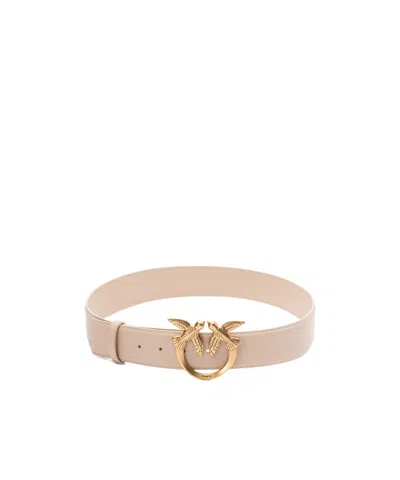 Pinko Logo Belt In Neutral