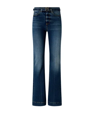 Pinko Belt-detail Denim Jeans In Multi