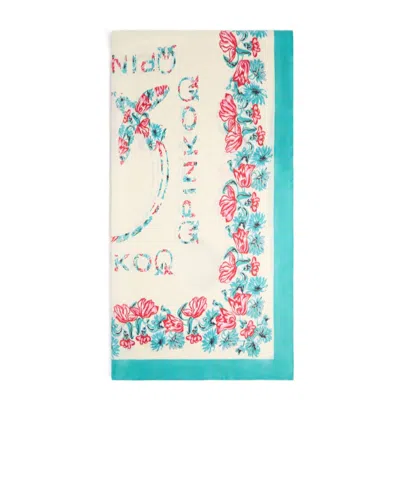 Pinko Logo Birds Print Scarf In Multi